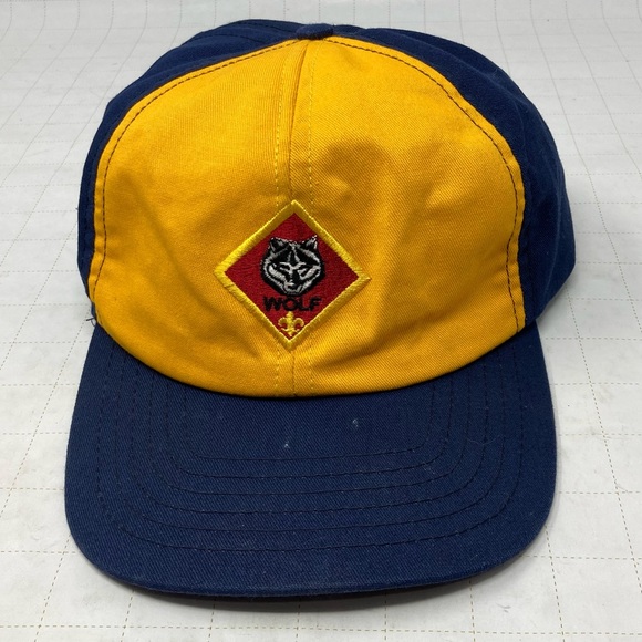 Boy Scouts Wolf Blue Gold vintage made in the USA twill M/L SnapBack cap - Picture 6 of 11